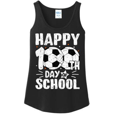 Soccer Happy 100th Day Of School Teacher Ladies Essential Tank