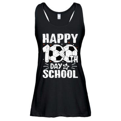 Soccer Happy 100th Day Of School Teacher Ladies Essential Flowy Tank