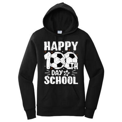 Soccer Happy 100th Day Of School Teacher Women's Pullover Hoodie