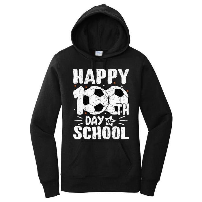 Soccer Happy 100th Day Of School Teacher Women's Pullover Hoodie