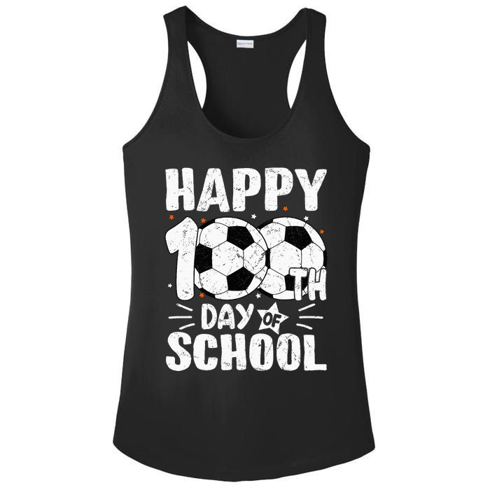 Soccer Happy 100th Day Of School Teacher Ladies PosiCharge Competitor Racerback Tank