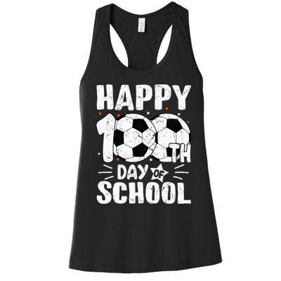 Soccer Happy 100th Day Of School Teacher Women's Racerback Tank