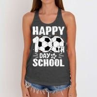 Soccer Happy 100th Day Of School Teacher Women's Knotted Racerback Tank