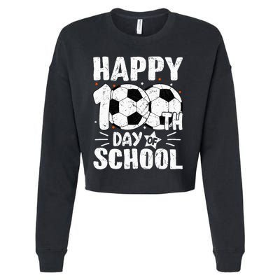 Soccer Happy 100th Day Of School Teacher Cropped Pullover Crew