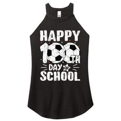 Soccer Happy 100th Day Of School Teacher Women's Perfect Tri Rocker Tank