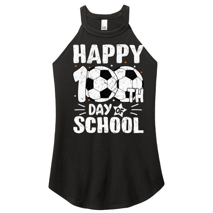 Soccer Happy 100th Day Of School Teacher Women's Perfect Tri Rocker Tank