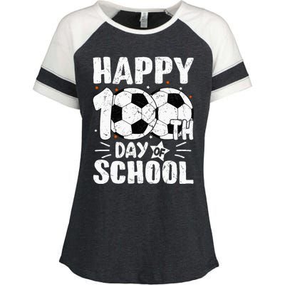 Soccer Happy 100th Day Of School Teacher Enza Ladies Jersey Colorblock Tee