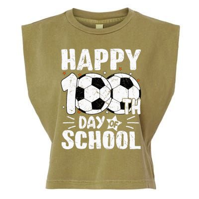 Soccer Happy 100th Day Of School Teacher Garment-Dyed Women's Muscle Tee