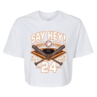 Say Hey 1931 2024 Mays Willie Tribute San Francisco Gift Bella+Canvas Jersey Crop Tee