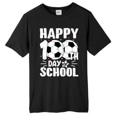 Soccer Happy 100th Day Of School Design Teacher Tall Fusion ChromaSoft Performance T-Shirt