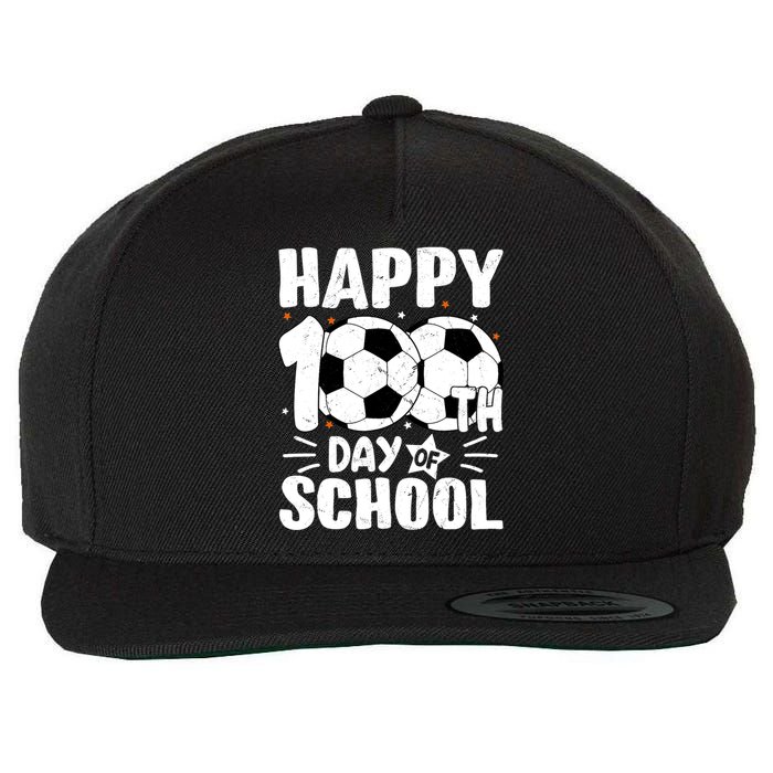 Soccer Happy 100th Day Of School Design Teacher Wool Snapback Cap