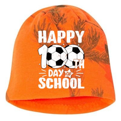 Soccer Happy 100th Day Of School Design Teacher Kati - Camo Knit Beanie