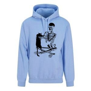 Skeleton Holding A Cacool Gift Lazy Halloween Costume Skull Cool Gift Unisex Surf Hoodie