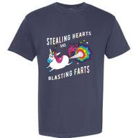 Stealing Hearts And Blasting Farts Unicorn Valentines Gift Garment-Dyed Heavyweight T-Shirt