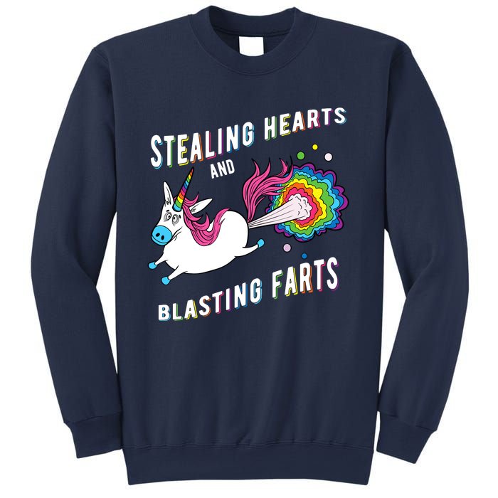 Stealing Hearts And Blasting Farts Unicorn Valentines Gift Sweatshirt