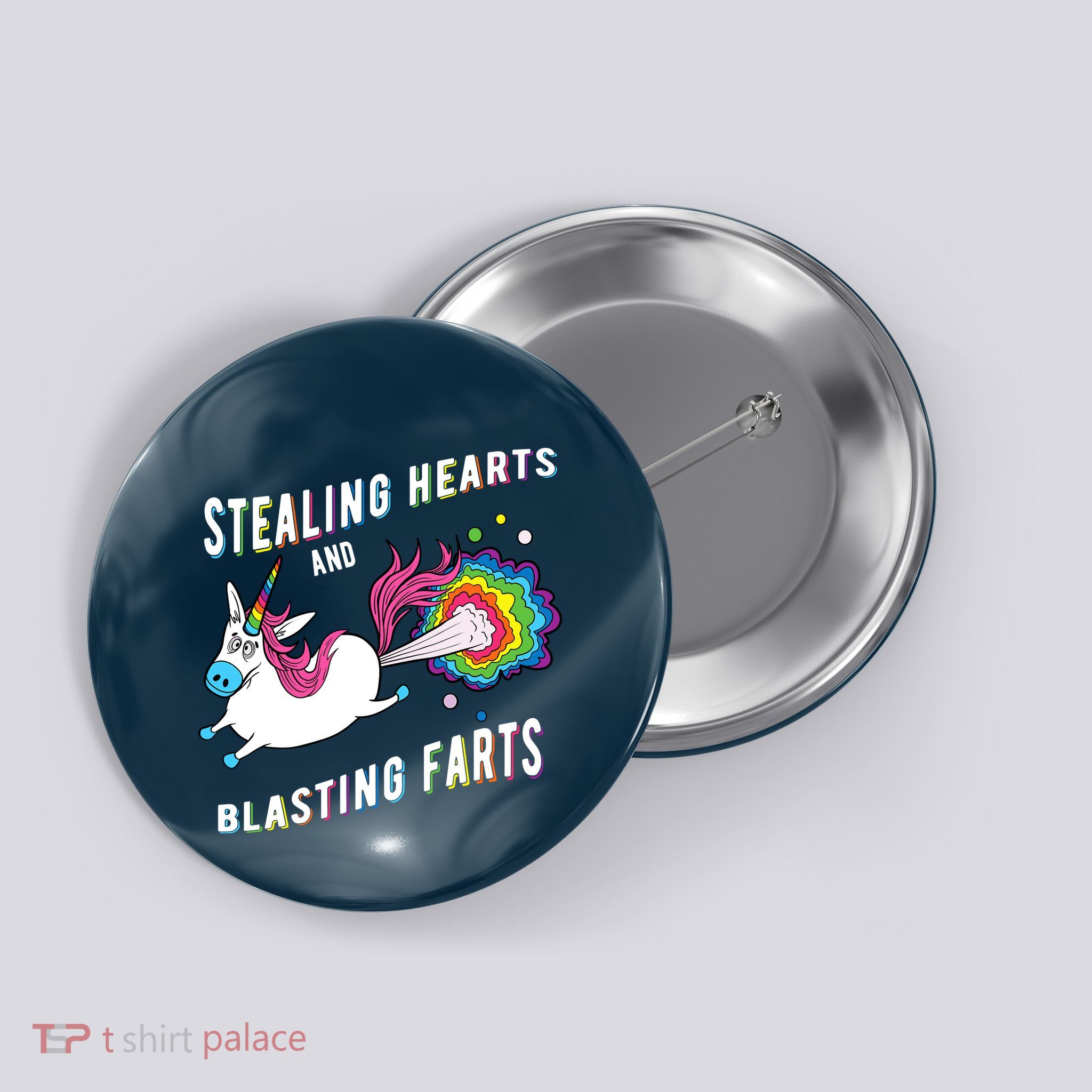 Stealing Hearts And Blasting Farts Unicorn Valentines Gift Button