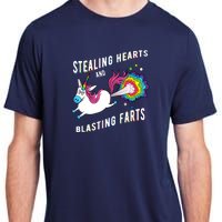 Stealing Hearts And Blasting Farts Unicorn Valentines Gift Adult ChromaSoft Performance T-Shirt