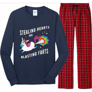 Stealing Hearts And Blasting Farts Unicorn Valentines Gift Long Sleeve Pajama Set