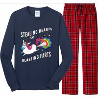 Stealing Hearts And Blasting Farts Unicorn Valentines Gift Long Sleeve Pajama Set