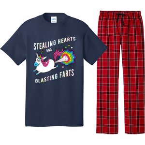 Stealing Hearts And Blasting Farts Unicorn Valentines Gift Pajama Set