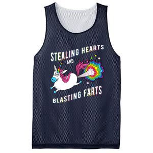 Stealing Hearts And Blasting Farts Unicorn Valentines Gift Mesh Reversible Basketball Jersey Tank