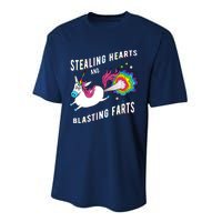 Stealing Hearts And Blasting Farts Unicorn Valentines Gift Performance Sprint T-Shirt