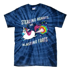 Stealing Hearts And Blasting Farts Unicorn Valentines Gift Tie-Dye T-Shirt