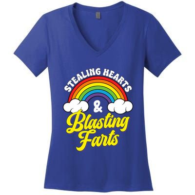 Stealing Hearts And Blasting Farts Women's V-Neck T-Shirt