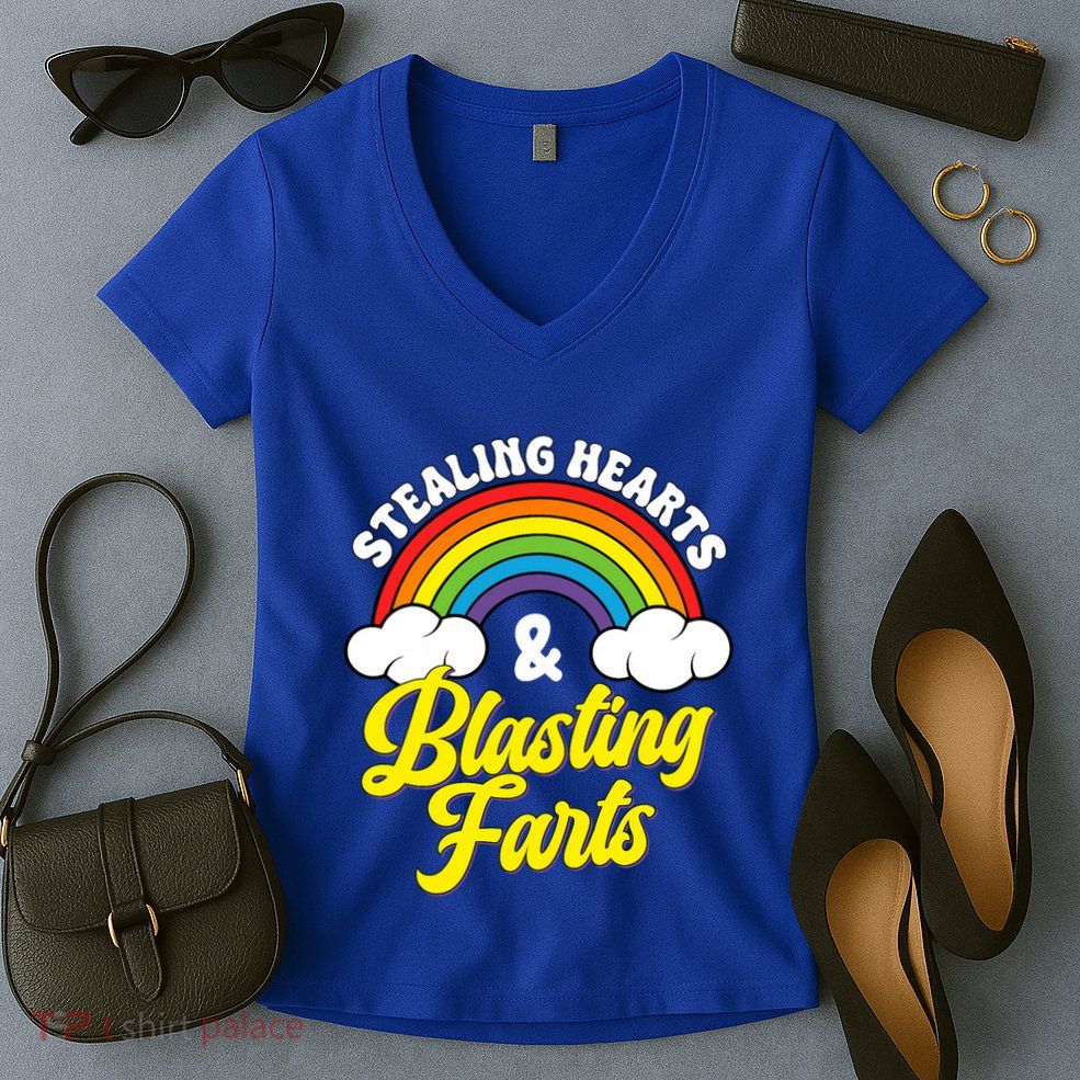 Stealing Hearts And Blasting Farts Women's V-Neck T-Shirt