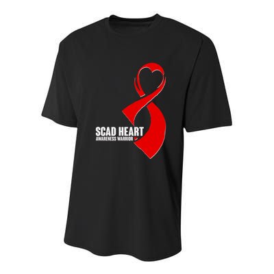 SCAD Heart Awareness Warrior Heart Attack Awareness Youth Performance Sprint T-Shirt