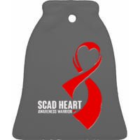 SCAD Heart Awareness Warrior Heart Attack Awareness Ceramic Bell Ornament