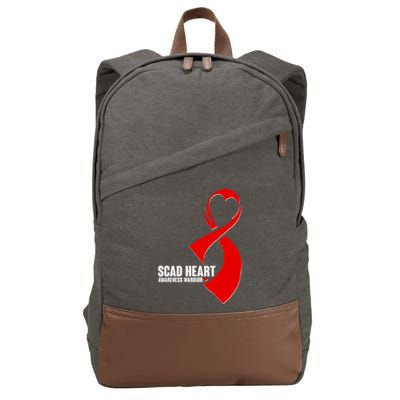 SCAD Heart Awareness Warrior Heart Attack Awareness Cotton Canvas Backpack