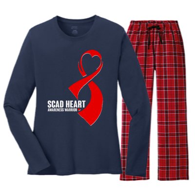 SCAD Heart Awareness Warrior Heart Attack Awareness Women's Long Sleeve Flannel Pajama Set 