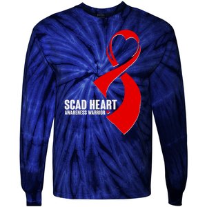 SCAD Heart Awareness Warrior Heart Attack Awareness Tie-Dye Long Sleeve Shirt