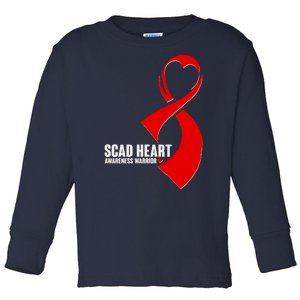 SCAD Heart Awareness Warrior Heart Attack Awareness Toddler Long Sleeve Shirt