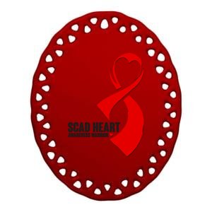 SCAD Heart Awareness Warrior Heart Attack Awareness Ceramic Oval Ornament