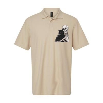 Skeleton Holding A Cat Lazy Halloween Costume Skull Softstyle Adult Sport Polo