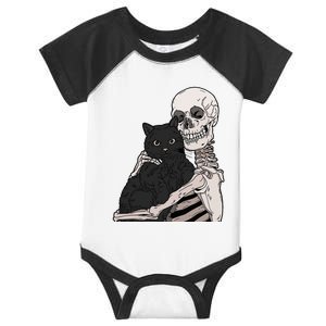 Skeleton Holding A Cat Lazy Halloween Costume Skull Infant Baby Jersey Bodysuit