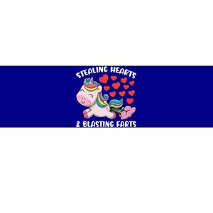 Stealing Hearts And Blasting Farts Valentines Unicorn Gift Bumper Sticker