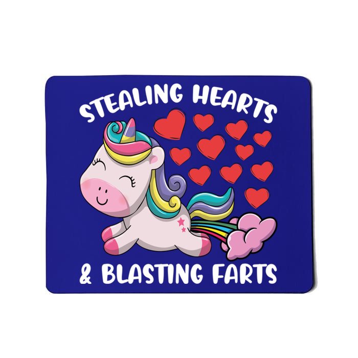 Stealing Hearts And Blasting Farts Valentines Unicorn Gift Mousepad