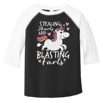 Stealing Hearts And Blasting Farts Funny Unicorn Toddler Fine Jersey T-Shirt