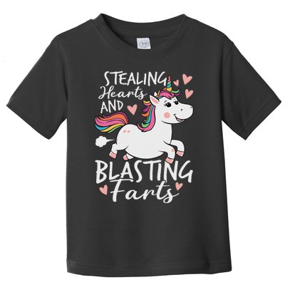 Stealing Hearts And Blasting Farts Funny Unicorn Toddler T-Shirt