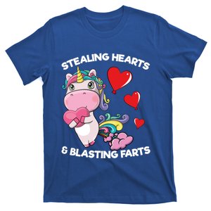 Stealing Hearts And Blasting Farts Valentines Unicorn Gift T-Shirt