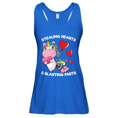 Stealing Hearts And Blasting Farts Valentines Unicorn Gift Ladies Essential Flowy Tank