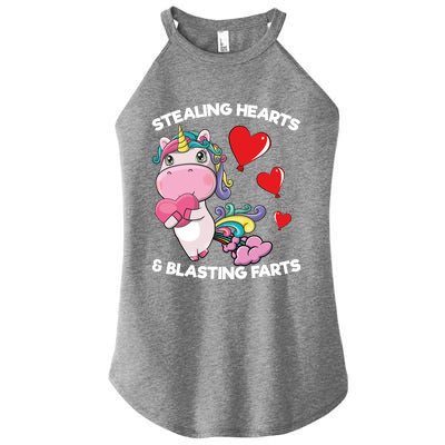 Stealing Hearts And Blasting Farts Valentines Unicorn Gift Women's Perfect Tri Rocker Tank