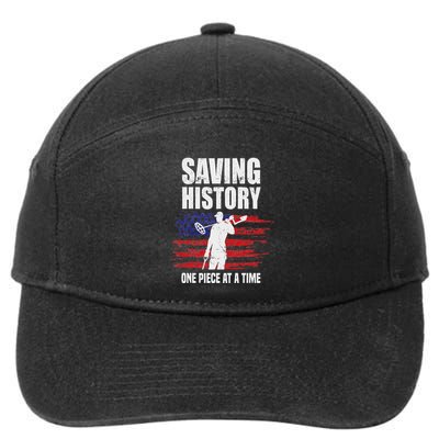 Saving History American Flag Usa Funny Metal Detecting 7-Panel Snapback Hat