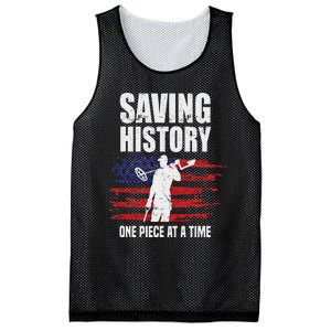 Saving History American Flag Usa Funny Metal Detecting Mesh Reversible Basketball Jersey Tank