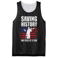 Saving History American Flag Usa Funny Metal Detecting Mesh Reversible Basketball Jersey Tank