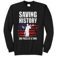 Saving History American Flag Usa Funny Metal Detecting Tall Sweatshirt