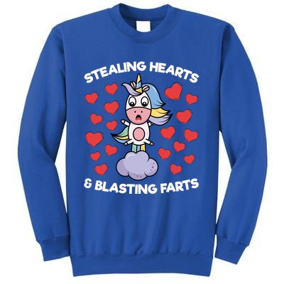 Stealing Hearts And Blasting Farts Valentines Unicorn Funny Gift Sweatshirt